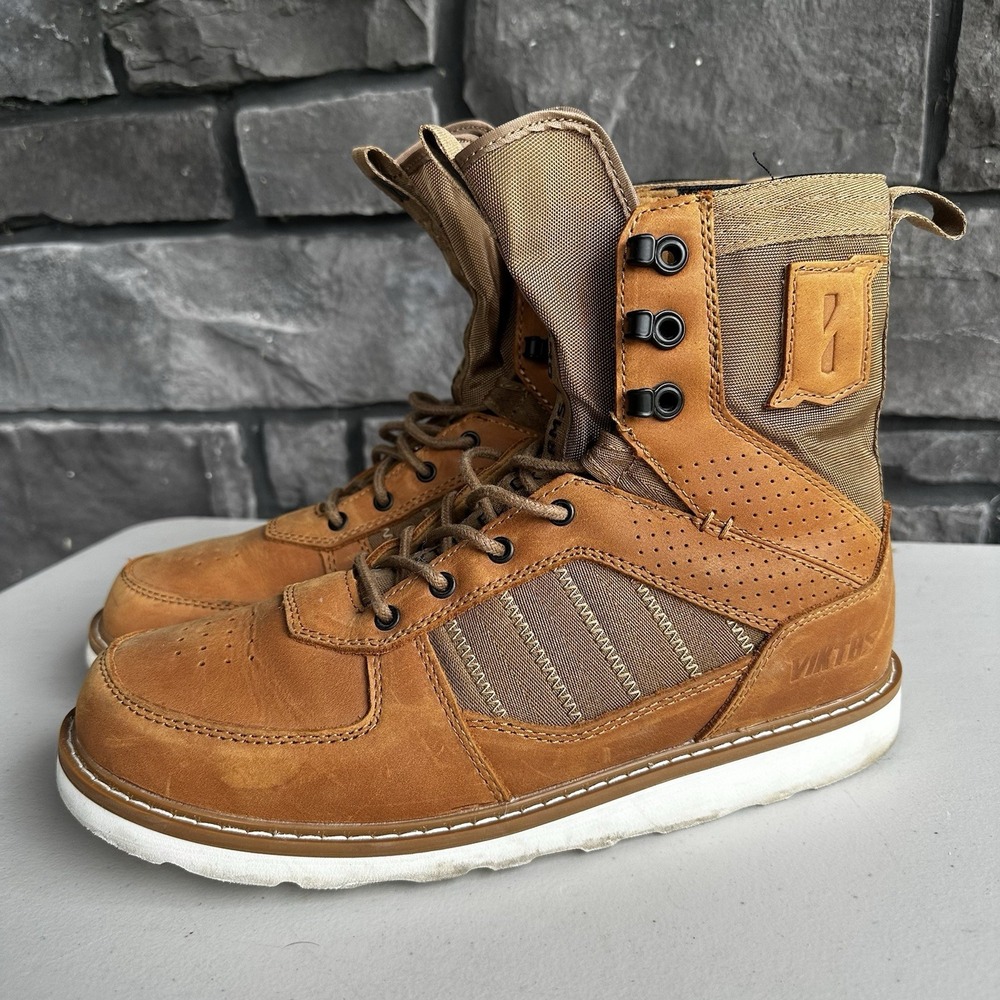 VIKTOS 1911 Outdoor Tactical Combat Leather Tan Brown Boots Men's Size 10